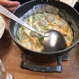 We had the Tortilini with meatballs and chicken and also with veal. Food was very good and came in neat cast iron pots.