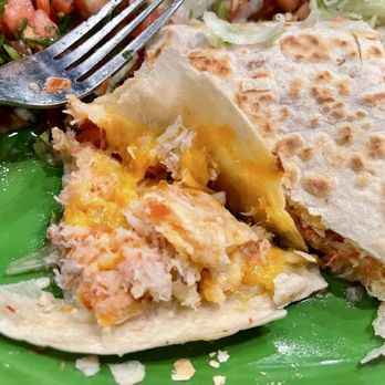Ole Ole - Inside of snow crab quesadilla - Tex-Mex Near Me - Plantation, Florida Ole Ole - Inside of snow crab quesadilla - Tex-Mex Near Me - Plantation, Florida