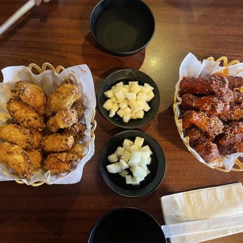 Gilson Korean Restaurant - golden wings, sweet and spicy wings, pickled radish - Korean Near Me - Edmonds, Washington