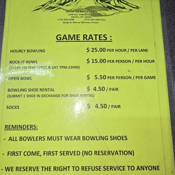 High Sierra Lanes - Rates - Bowling Near Me - Reno, Nevada High Sierra Lanes - Rates - Bowling Near Me - Reno, Nevada