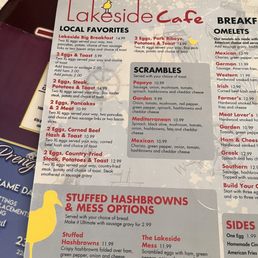 Part of breakfast menu