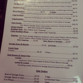 Double Barrel Bar And Grill - the breakfast menu - Bars Near Me - Tiffin, Ohio