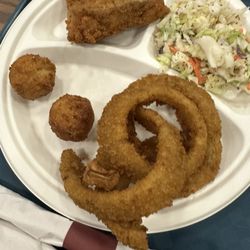 Immaculate Conception Church - Fish, slaw, onion rings and hush puppies