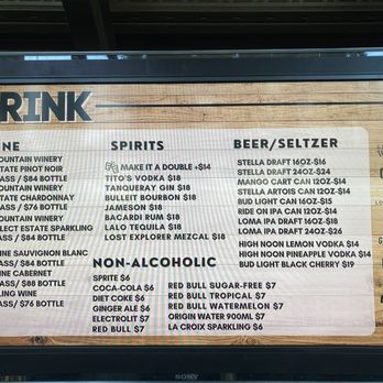The Mountain Winery - Drink menu (prices are no joke!) - Wineries Near Me - Saratoga, California The Mountain Winery - Drink menu (prices are no joke!) - Wineries Near Me - Saratoga, California
