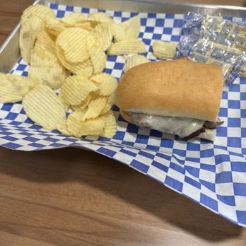 Blue Quail Deli - Half of the roast beer sandwich with chips. - Delis Near Me - Goliad, Texas Blue Quail Deli - Half of the roast beer sandwich with chips. - Delis Near Me - Goliad, Texas