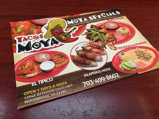 Menu photo 2 Ricos Tacos Moya Woodbridge, VA Menu photo 2 Ricos Tacos Moya Woodbridge, VA