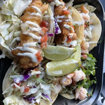 Captains Grill - Upland - Ensenada fish taco, shrimp taco, and carne asada taco. - Seafood Near Me - Upland, California