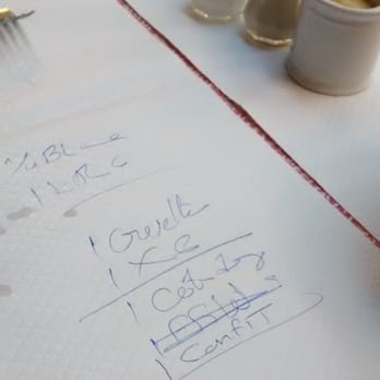 Bouillon Chartier - The order written on the table (I changed my mind...) - French Near Me - Paris, 75