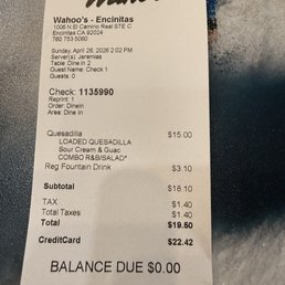 Just wanted to show you what we paid
