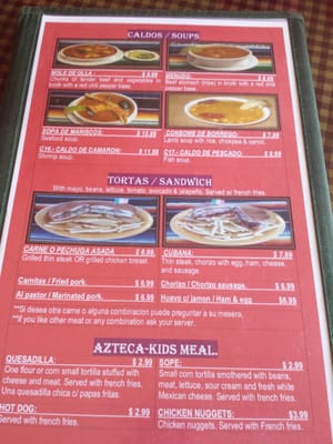 Menu photo 6 El Huarache Azteca Dunedin, FL