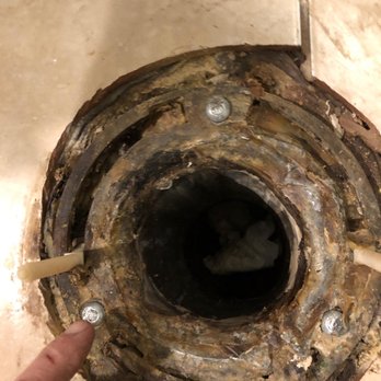 Service Contractors Plumbing - This is the original toilet flange with new anchors , NO earth pushing up the pipes, below the tile height, Big lie $100 taken no repair. - Plumbing Near Me - Kaufman, Texas Service Contractors Plumbing - This is the original toilet flange with new anchors , NO earth pushing up the pipes, below the tile height, Big lie $100 taken no repair. - Plumbing Near Me - Kaufman, Texas