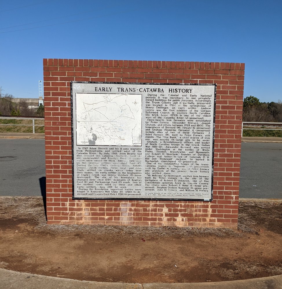EARLY TRANSCATAWBA HISTORY HISTORICAL MARKER Updated August 2024 8703 NC73, Stanley, North