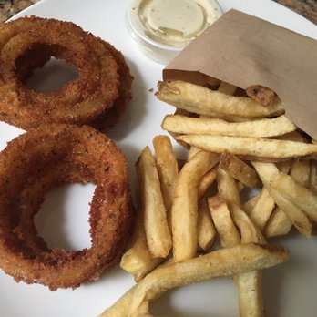 Burger Lounge - 1/2 & 1/2 (Onion Rings + French Fries, Regular/$4.95)- 3/5 stars - Burgers Near Me - Campbell, California Burger Lounge - 1/2 & 1/2 (Onion Rings + French Fries, Regular/$4.95)- 3/5 stars - Burgers Near Me - Campbell, California