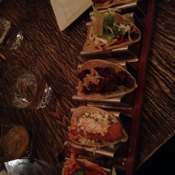 Tokio Pub - (5) Combination tacos. One of each. The Siracha Chili sauce on the tiger shrimp taco was amazing. Each taco was just so unique. - Japanese Near Me - Schaumburg, Illinois Tokio Pub - (5) Combination tacos. One of each. The Siracha Chili sauce on the tiger shrimp taco was amazing. Each taco was just so unique. - Japanese Near Me - Schaumburg, Illinois