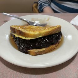 Main Street Cafe - French Toast with blueberry pie filling. Lots of filling!