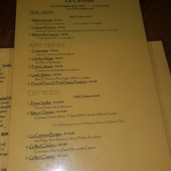 La Caverna - Menu - New American Near Me - New York, New York