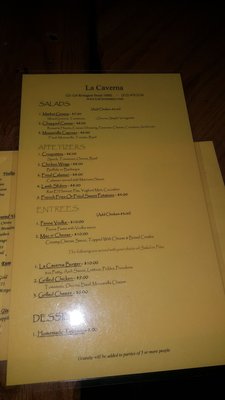 Menu photo 2 La Caverna New York, NY