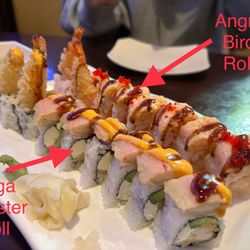 Saga Hibachi Steakhouse & Sushi Bar - 18. Saga Monster Roll and 29. Angry Bird Roll