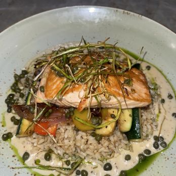 Reunion Kitchen + Drink - Pan Roasted Salmon - New American Near Me - Brea, California Reunion Kitchen + Drink - Pan Roasted Salmon - New American Near Me - Brea, California