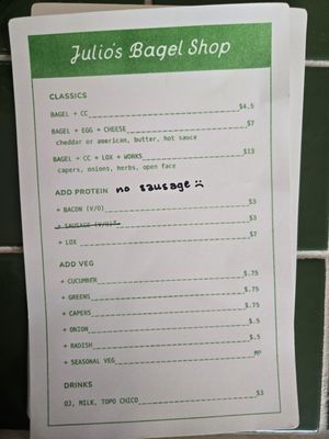 Menu photo 3 Julio’s Bagels Richmond, VA Menu photo 3 Julio’s Bagels Richmond, VA