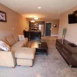 The Hotel Sync - Living room and kitchen view. The Hotel Sync has ZERO carpeting!