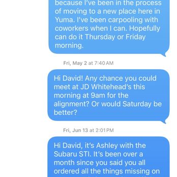 Grigg's Auto Body - Did not get my alignment paid by them and Grigg's lied about having my missing parts. - Body Shops Near Me - Yuma, Arizona