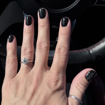 Galina Nails - Black with sparkle Russian manicure - Nail Technicians Near Me - Roseville, California Galina Nails - Black with sparkle Russian manicure - Nail Technicians Near Me - Roseville, California