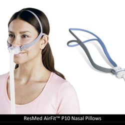AeroCare - Goldilocs search for perfect mask - Mask 1 - hose wrapped around neck repeatedly throughout the night - pillows made nostrils sore, then raw