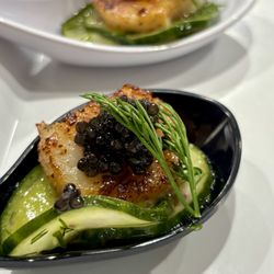 European Personal Chef - Cucumber, scallop and caviar