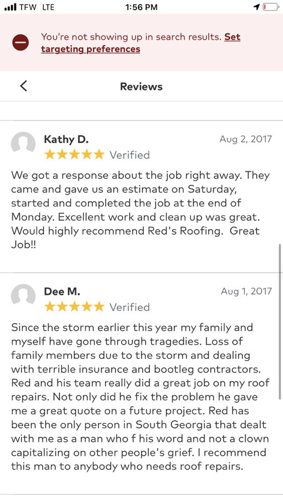 Slide of Red's Roofing & Construction