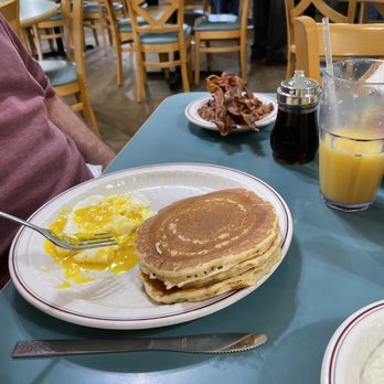 Hot Stacks Pancake House - Eggs over easy with Pancakes, Bacon and Corned Beef Hash - Breakfast & Brunch Near Me - Myrtle Beach, South Carolina Hot Stacks Pancake House - Eggs over easy with Pancakes, Bacon and Corned Beef Hash - Breakfast & Brunch Near Me - Myrtle Beach, South Carolina