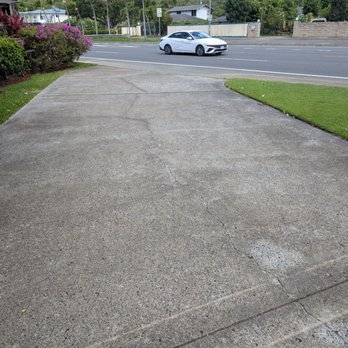 Pressure Pros - Before and after the driveway on Kalanianaole Highway, had accumulated a lot of dirt & soot!Completely cleaned again! - Solar Panel Cleaning Near Me Pressure Pros - Before and after the driveway on Kalanianaole Highway, had accumulated a lot of dirt & soot!Completely cleaned again! - Solar Panel Cleaning Near Me