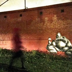 The Headwaters Theatre - Around the corner from this frog is on Farragut
