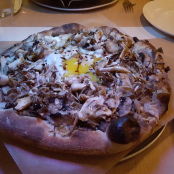 ABC Kitchen - Mushrooms, parmesan, oregano and farm egg pizza - Breakfast & Brunch Near Me - New York, New York