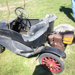 Johnson Hall Museum - A child's old lawnmower-motor-run riding toy at Johnson Museum, Wells, Maine.