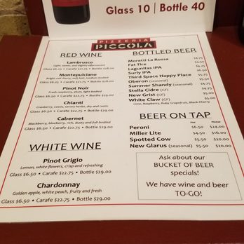 Pizzeria Piccola - Drink menu - March 2020 - Pizza Near Me - Wauwatosa, Wisconsin Pizzeria Piccola - Drink menu - March 2020 - Pizza Near Me - Wauwatosa, Wisconsin