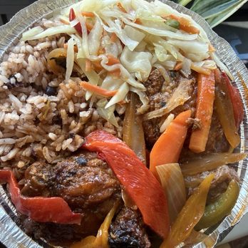 Flamin Wok - Southern Baked Chicken Rice and Peas and Steamed Vegetables - Chinese Near Me - Bronx, New York Flamin Wok - Southern Baked Chicken Rice and Peas and Steamed Vegetables - Chinese Near Me - Bronx, New York