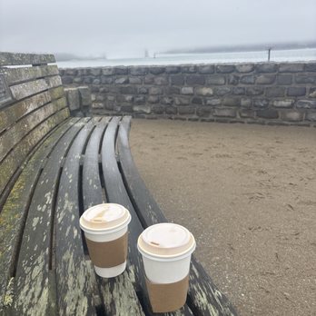 Dynamo Donut & Coffee - Two cold coffees sitting on a bench - Coffee & Tea Near Me - San Francisco, California Dynamo Donut & Coffee - Two cold coffees sitting on a bench - Coffee & Tea Near Me - San Francisco, California