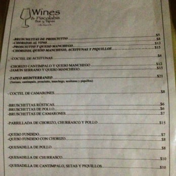 Wines & Piscolabis - Tapas Menu - Wine Bars Near Me - Cabo Rojo, Puerto Rico Wines & Piscolabis - Tapas Menu - Wine Bars Near Me - Cabo Rojo, Puerto Rico