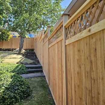 Inline Security Fence - Lattice Wood Fence - explore more details in our Lumiere Fence portfolio! - Fences & Gates Near Me - Kent, Washington