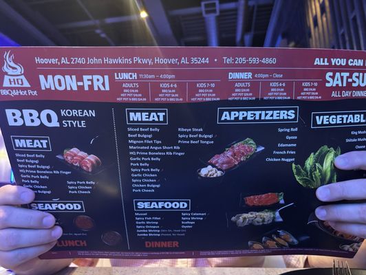 Menu photo 1 HQ BBQ & Hotpot Hoover Hoover, AL Menu photo 1 HQ BBQ & Hotpot Hoover Hoover, AL
