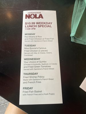 Menu photo 2 Restaurant Nola Pensacola, FL Menu photo 2 Restaurant Nola Pensacola, FL