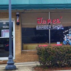 James' Barber Shop - Street parking in front and a lot around back.