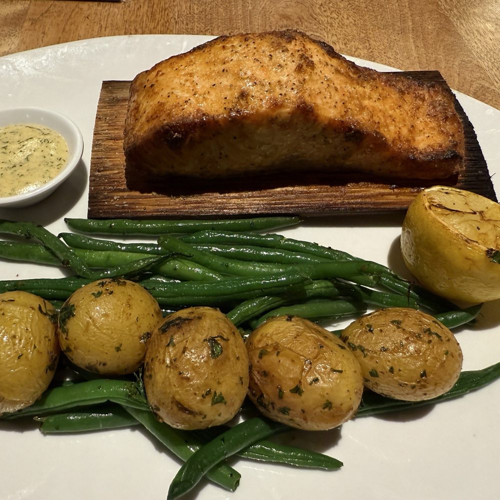 Seasons 52 - Cedar Plank-Roasted Salmon - New American Near Me - Mclean, Virginia Seasons 52 - Cedar Plank-Roasted Salmon - New American Near Me - Mclean, Virginia