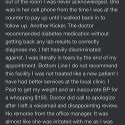 Michael E Dillehay, MD - Please read review I have left on all of their platforms. I feel as though I have been robbed!