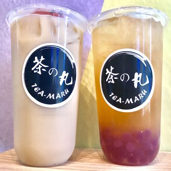 Tea Maru - Oolong Latte + Grapefruit Fantasy - Bubble Tea Near Me - San Gabriel, California