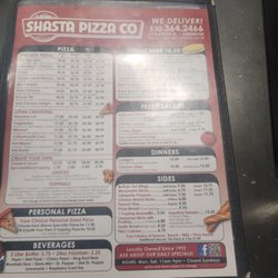 Shasta Pizza - Menu