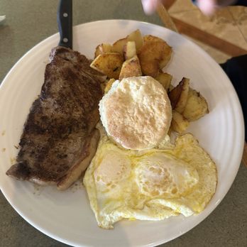 Patzcuaro Cafe - Steak and eggs plate. Was okay just bland - Mexican Near Me - Hurst, Texas Patzcuaro Cafe - Steak and eggs plate. Was okay just bland - Mexican Near Me - Hurst, Texas