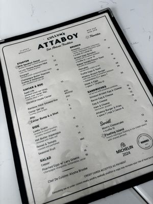 Menu photo 1 Cullum's Attaboy San Antonio, TX