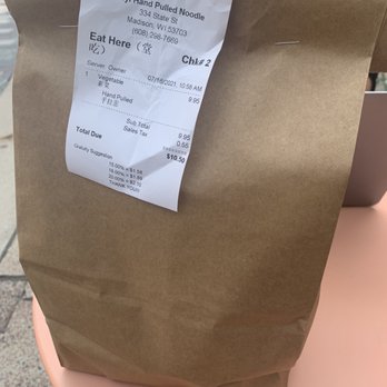 Ruyi Hand Pulled Noodle - Well packaged take out order - Chinese Near Me - Madison, Wisconsin Ruyi Hand Pulled Noodle - Well packaged take out order - Chinese Near Me - Madison, Wisconsin